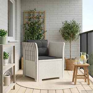 Imagine vidaXL Fotoliu cu 1 Loc cu Perne Aspect Rattan PP Alb