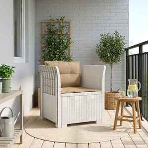 Imagine vidaXL Fotoliu cu 1 Loc cu Perne Aspect Rattan PP Alb