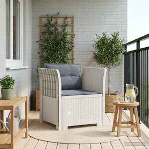 Imagine vidaXL Fotoliu cu 1 Loc cu Perne Aspect Rattan PP Alb