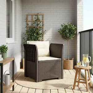 Imagine vidaXL Fotoliu cu 1 Loc cu Perne Aspect Rattan PP Gri deschis
