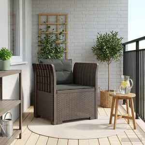 Imagine vidaXL Fotoliu cu 1 Loc cu Perne Aspect Rattan PP Gri deschis