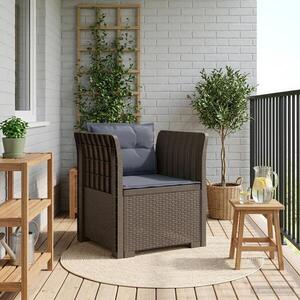 Imagine vidaXL Fotoliu cu 1 Loc cu Perne Aspect Rattan PP Gri deschis