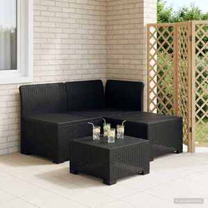 Imagine vidaXL Canapea pentru Grădină cu 3 Locuri Aspect Rattan PP Antracit