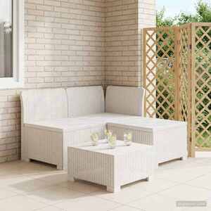Imagine vidaXL Canapea pentru Grădină cu 3 Locuri Aspect Rattan PP Alb