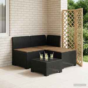 Imagine vidaXL Sofa de grădină cu 3 locuri, cu perne, aspect de rattan PP