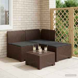 Imagine vidaXL Sofa de grădină cu 3 locuri, cu perne, aspect de rattan PP Maro