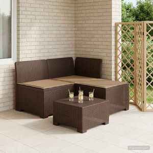 Imagine vidaXL Sofa de grădină cu 3 locuri, cu perne, aspect de rattan PP Maro