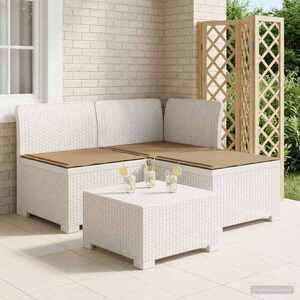 Imagine vidaXL Sofa de grădină cu 3 locuri, cu perne, aspect de rattan PP Alb