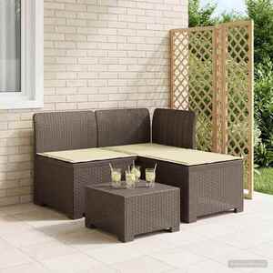 Imagine vidaXL Sofa de grădină cu 3 locuri, cu perne, aspect de rattan PP