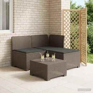 Imagine vidaXL Sofa de grădină cu 3 locuri, cu perne, aspect de rattan PP