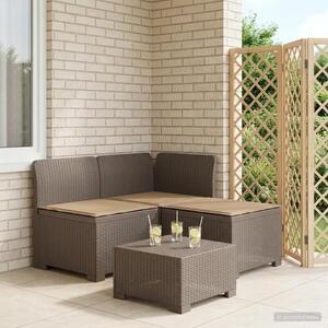 Imagine vidaXL Sofa de grădină cu 3 locuri, cu perne, aspect de rattan PP