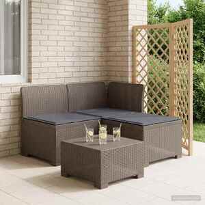 Imagine vidaXL Sofa de grădină cu 3 locuri, cu perne, aspect de rattan PP
