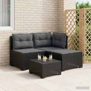 Imagine vidaXL Sofa de grădină cu 3 locuri, cu perne, aspect de rattan PP