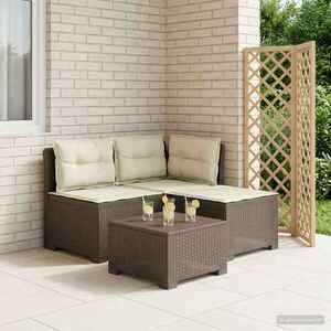 Imagine vidaXL Sofa de grădină cu 3 locuri, cu perne, aspect de rattan PP