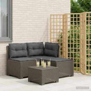Imagine vidaXL Sofa de grădină cu 3 locuri, cu perne, aspect de rattan PP