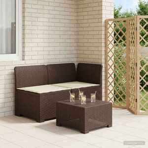 Imagine vidaXL Canapea de Grădină cu 2 Locuri cu Perne Aspect Rattan PP Maro
