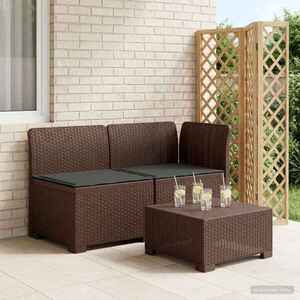 Imagine vidaXL Canapea de Grădină cu 2 Locuri cu Perne Aspect Rattan PP Maro
