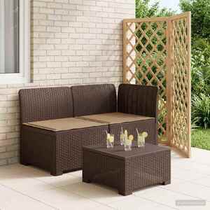 Imagine vidaXL Canapea de Grădină cu 2 Locuri cu Perne Aspect Rattan PP Maro