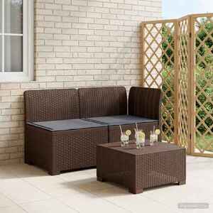 Imagine vidaXL Canapea de Grădină cu 2 Locuri cu Perne Aspect Rattan PP Maro