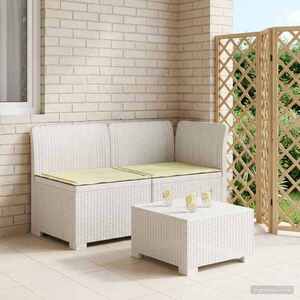 Imagine vidaXL Canapea de Grădină cu 2 Locuri cu Perne Aspect Rattan PP Alb