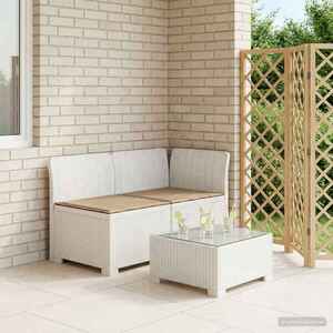 Imagine vidaXL Canapea de Grădină cu 2 Locuri cu Perne Aspect Rattan PP Alb