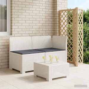 Imagine vidaXL Canapea de Grădină cu 2 Locuri cu Perne Aspect Rattan PP Alb