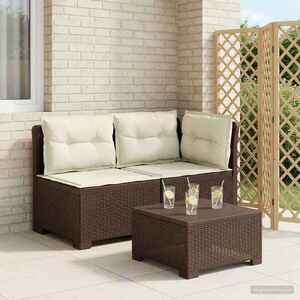Imagine vidaXL Canapea de Grădină cu 2 Locuri cu Perne Aspect Rattan PP Maro