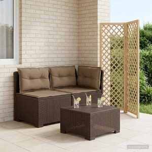 Imagine vidaXL Canapea de Grădină cu 2 Locuri cu Perne Aspect Rattan PP Maro