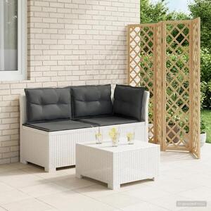 Imagine vidaXL Canapea de Grădină cu 2 Locuri cu Perne Aspect Rattan PP Alb