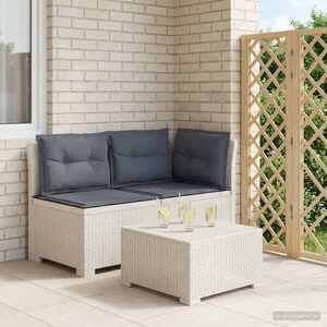 Imagine vidaXL Canapea de Grădină cu 2 Locuri cu Perne Aspect Rattan PP Alb