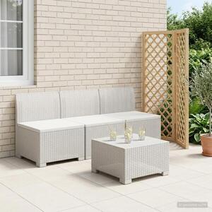Imagine vidaXL Canapea pentru Grădină cu 3 Locuri Aspect Rattan PP Alb
