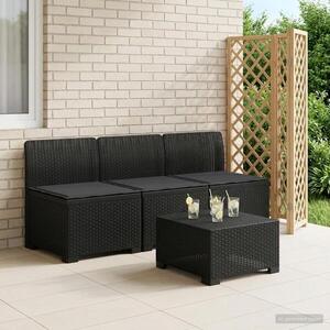 Imagine vidaXL Sofa de grădină cu 3 locuri, cu perne, aspect de rattan PP