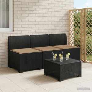 Imagine vidaXL Sofa de grădină cu 3 locuri, cu perne, aspect de rattan PP