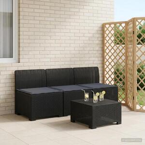 Imagine vidaXL Sofa de grădină cu 3 locuri, cu perne, aspect de rattan PP