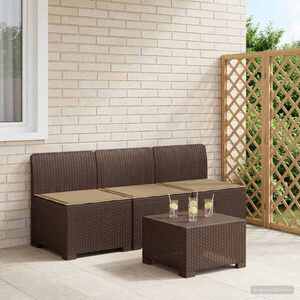 Imagine vidaXL Sofa de grădină cu 3 locuri, cu perne, aspect de rattan PP Maro
