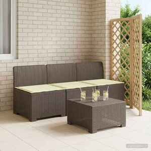 Imagine vidaXL Sofa de grădină cu 3 locuri, cu perne, aspect de rattan PP