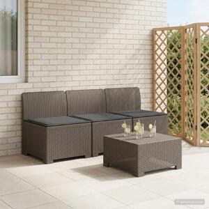 Imagine vidaXL Sofa de grădină cu 3 locuri, cu perne, aspect de rattan PP