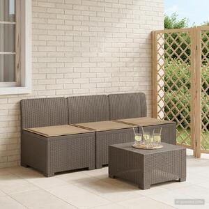 Imagine vidaXL Sofa de grădină cu 3 locuri, cu perne, aspect de rattan PP