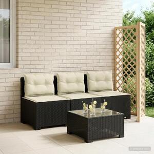 Imagine vidaXL Sofa de grădină cu 3 locuri, cu perne, aspect de rattan PP