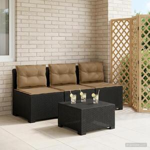 Imagine vidaXL Sofa de grădină cu 3 locuri, cu perne, aspect de rattan PP