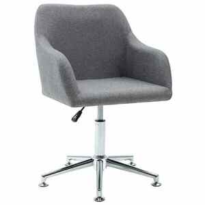 Imagine vidaXL Scaun de sufragerie pivotant, gri deschis, material textil