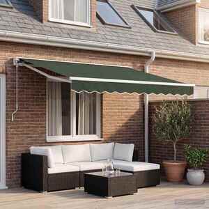 Imagine vidaXL Prelată de schimb pentru copertină pentru 5x3 m Verde închis