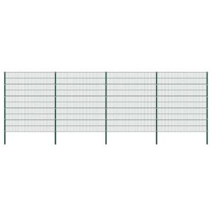 Imagine vidaXL Panou de gard cu stâlpi din fier, verde, 867x200 cm
