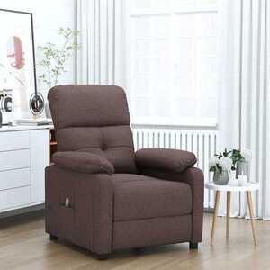 Imagine vidaXL Fotoliu de masaj, maro închis, material textil