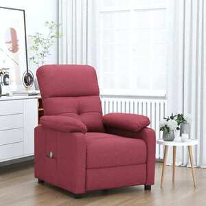 Imagine vidaXL Fotoliu de masaj, roșu vin, material textil