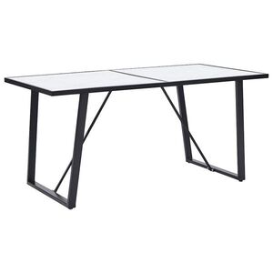 Imagine vidaXL Masă de bucătărie, alb, 160 x 80 x 75 cm, sticlă securizată