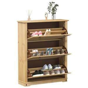 Imagine vidaXL Dulap pantofi "Corona", 99x32x124, 5 cm, lemn masiv de pin
