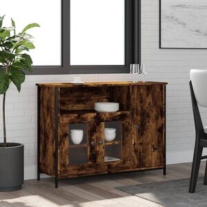Imagine vidaXL Servantă, stejar fumuriu, 100x35x75 cm, lemn prelucrat