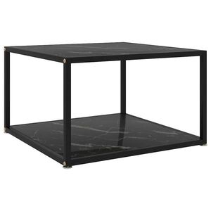 Imagine vidaXL Măsuță de cafea, negru, 60x60x35 cm, sticlă securizată