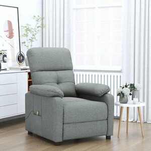 Imagine vidaXL Fotoliu de masaj, gri închis, material textil